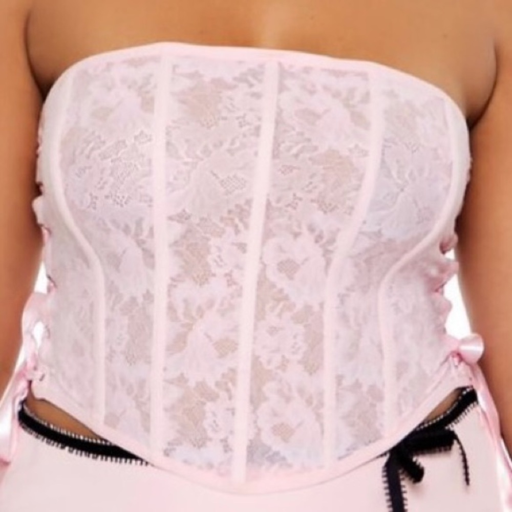 Forever 21 Pink Lace Bustier sz 1X NWT